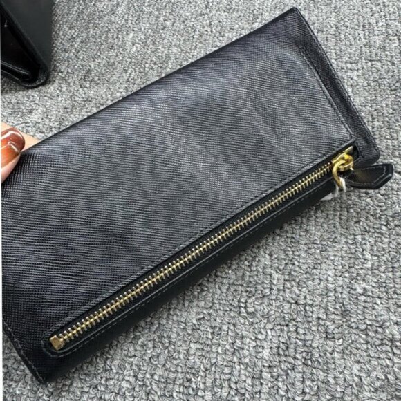 PRADA Black Saffiano Leather Long Wallet 175-013025 - Picture 3 of 8